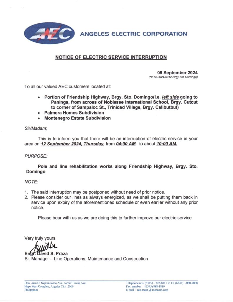 System advisories angeles electric